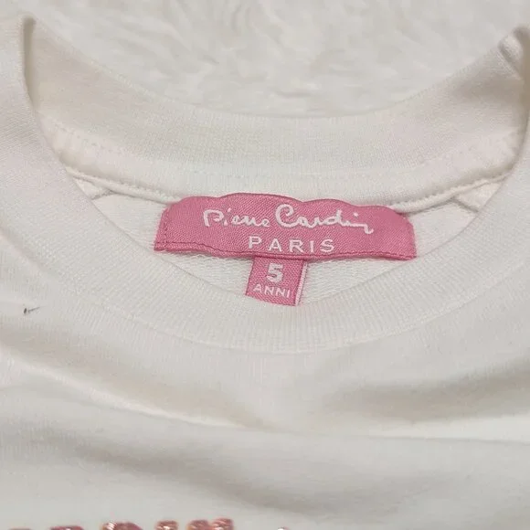 Solid White Girls Sweatshirt Casual Crew Neck Loopknit Long sleeve Size:5T NWOT - Picture 4 of 6